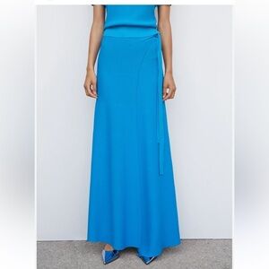 Mango Sarong Skirt Blue Bow Brand New Women's Medium Brand New SEE NOTE